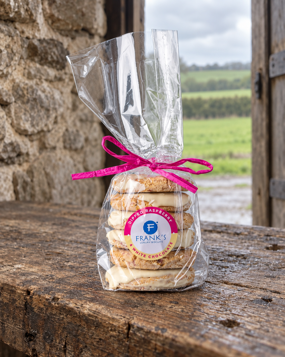 Frank's Luxury Biscuits - Raspberry & White Chocolate
