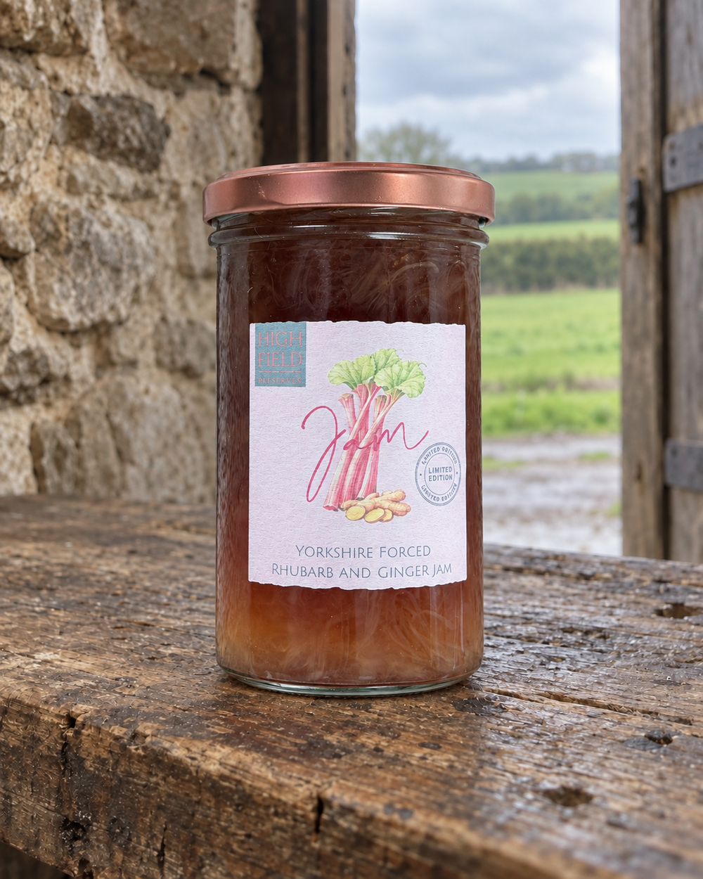 Highfield Preserves - Forced Rhubarb & Ginger Jam (Limited Edition) 320g
